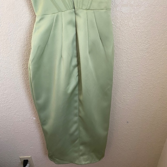 HOUSE OF CB FAYE PISTACHIO SATIN CORSET MIDI DRESS NWOT‎ size M - Picture 11 of 15